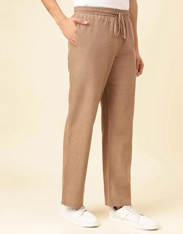 Brown Cotton Drawstring Pant
