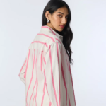Pink Stripes: Clover Bunny Boyfriend Shirt